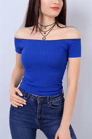 8 95 Tl Mavi Bayan Likrali Tisort 13501b Modamizbir Tisort Mavi Mankenler