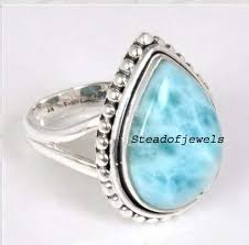 Natural Larimar Gemstone Ringdesigner Ringpear Shape Ring Etsy In 2020 Boho Rings Silver Pear Shaped Ring Boho Bracelets Silver