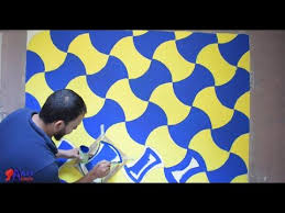 طريقة سهلة لعمل ديكور دهان جميل بأقل تكلفة Diy Easy Wall Design Youtube 3d Wall Painting Painting Wall Painting
