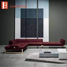 Luxury Villa Hotel Corner L Shape Sofa Set Fabric Leather Chaise Lounge Sectional Sofa In 2021 Sitting Room Design Furniture Design Modern Hotel Interior Design