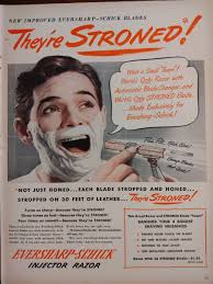1948 vintage Schick Injector razor print ad. They're stroned!