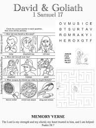 David And Goliath Worksheet Psalm 28 7 Memory Verse Lesson Facing Giants David And Goliath Sunday School Worksheets Childrens Bible Activities