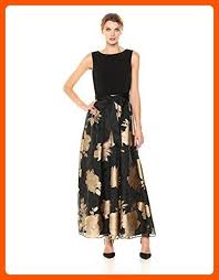 Black And Gold Dress Amazon Ellen Tracy Women S Floral Burnout Gown Black Gold 14 All About Women Amazon Partner Fashion Clothes Women Unique Black Dresses Womens Clothing Websites