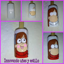 15 diseños de uñas que puedes hacer paso a paso. Paso A Paso De Mabel Dw Grabity Falls Decoracion De Unas Munecos Disenos De Unas Unas Decoradas Con Munecos