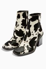 Black And White Cow Pictures To Print Hugh Leather Black And White Cow Print Boots In 2020 Topshop Boots Boot Print Boots