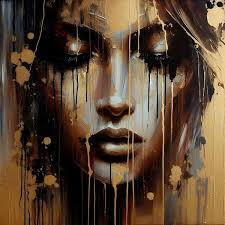 Portrait en or par l'artiste Joyce Vos