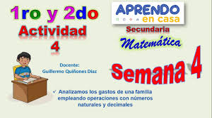 Maybe you would like to learn more about one of these? Aprendo En Casa 2021 1 Y 2 Grado Secundaria Matematica Semana 4 Actividad 4 Youtube