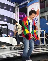 Learn from our senior knitwear designer, how to make our colourblock patchwork cardigan now! Jw Anderson Cardigan Worn By Harry Styles The Today Show Soundcheck February 26 2020 Spotern