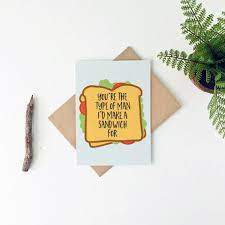 Fun fold card | cutest halloween. Funny Father S Day Card Manly Valentine Card Funny Birthday Card Funny Anniversary Card I D Make A Sandwich For You Card By Parchment Design Studio Catch My Party