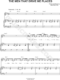 Ben Rector The Men That Drive Me Places Sheet Music In D Major Transposable Download Print Sku Mn0156699