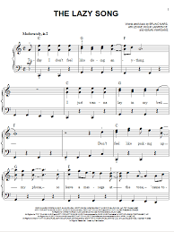 Simple piano songs for beginners tutorial. The Lazy Song Easy Piano Print Sheet Music Now