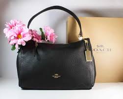 Coach Mia Shoulder Bag Black Pebble Leather 230921jax F28966