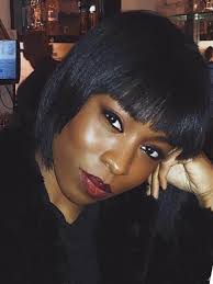 Women short bob black wigs with hair bang straight heat resistant synthetic wig. I Found The Perfect Style For My Natural Hair A Blunt Bob With Bangs Allure