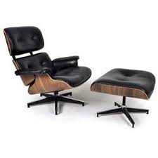 Kardiel Eames Style Plywood Lounge Chair Ottoman Black Aniline Walnut Eames Style Lounge Chair Chair And Ottoman Chair