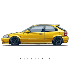 The sixth generation of the civic rain from 1995 to 2000. Honda Civic Ek T Shirts Covers Stickers Posters Already Available In My Store On Redbubble Link In Profile Order Illustration Honda Civic Civic Honda