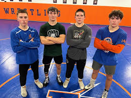 Edison wrestlers, from left, Abe Hermes, Kohen Horvath, Luke James and  Marcus Medina are all ranked in the top 3 in the state their respective  weight classes.