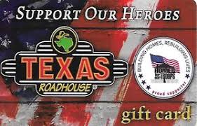 Texas roadhouse gift card (email delivery) 4.8 out of 5 stars with 4 reviews. Gift Card Support Our Heroes Texas Roadhouse United States Of America Texas Roadhouse Col Us Tr 021