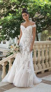 Style 44075 Off The Shoulder A Line Gown With Embroidered Lace Sincerity Wedding Dress Wedding Gown Gallery Sincerity Bridal