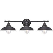 Iron Hill Three Light Indoor Wall Fixture Walmart Com Farmhouse Vanity Lights Farmhouse Bathroom Light Bathroom Light Fixtures