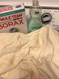 The second thing you can use to get sweat stains out is borax. How To Easily Remove Sweat Stains From Sheets Blankets Frugally Blonde