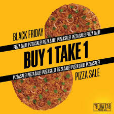 Yellow Cab Pizza S Black Friday Pizza Sale And Potluck Holidays In 2020 Pizza Sale Food Poster Design Food Graphic Design