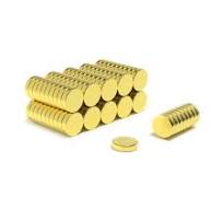 8mm x 2mm Gold Plated Neodymium Disc Magnet N52 (1.1KG Pull)