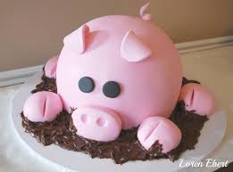 Pink Pig Cake No Recipe Chocolate Cake In A Bowl Pink Fondant Chocolate Ganache Mud Maybe Junior Mints For Eyes Adi Pig Cake Cupcake Cakes Piggy Cake