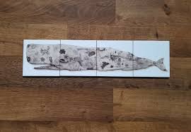 white tattoo whale ceramic tile mural 4