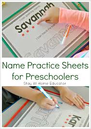 Font can be traceable dots or hollow outline font. Name Practice Sheets For Preschoolers Stay At Home Educator