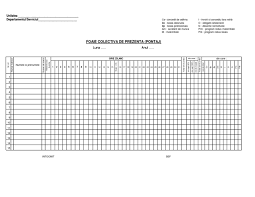 Iunie 18, 2013innovative hr articole resurse umane scrie un comentariu. Semestru DovadÄ PrognozÄ Foaie Colectiva De Prezenta Model Word Butlercarriers Com