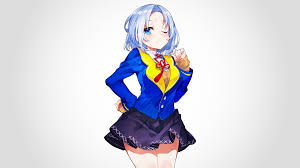 Here it is now, albeit a little late (is albeit even a word? Wallpaper Id 144930 Miru Tights Anime Girls Anime Schoolgirl School Uniform Looking At Viewer Brunette Blushing Smiling Bow Tie Miniskirt Pantyhose Feet In The Air Lying On Front Classroom Desk Brown Eyes