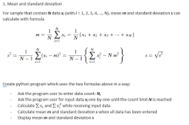 Solved 1 Mean And Standard Deviation For Sample That Chegg Com