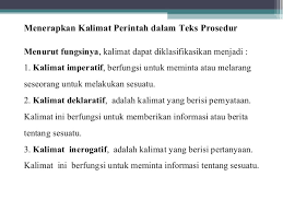 Contohnya, cara membuat sambal balado, cara mengajukan pembuatan kartu sim, cara memperpanjang stnk, prosedur pembuatan ktp. Prosedur Kompleks