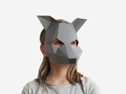 Kids Mask Wolf Mask Animal Mask Halloween Costume Kid Printable Half Mask For Children Instant Pdf Download Diy Paper Craft Template Mask For Kids Wolf Mask Animal Masks