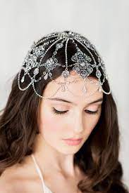 The Best New Bridal Accessories Mywedding Silver Hair Accessory Hair Chains Bridal Head Chain