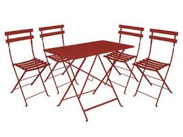 Salon De Jardin 4 Places Acier 1 Table 117x77cm 4 Chaises Pliantes Bistro Chaise Pliante Salon De Jardin Chaise