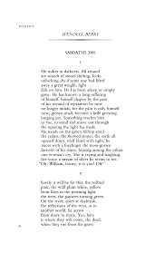 Maybe you would like to learn more about one of these? Sabbaths 2001 By Wendell Berry Poetry Magazine