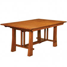 Amish round dining table arts crafts mission base solid wood leaf 54, 60, 72. Mission Pedestal Trestle Tables Amish Dining Tables Cabinfield Fine Furniture