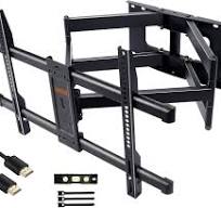 Support Mural TV pour Télévision Plat et Incurvé LCD LED 50-90 Pouces,  Support TV Mural Orientable et Inclinable avec 765mm Bras Doubles, Solides  et ...