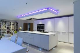 An Interesting Feature Of This Kitchen Is The Individually Designed Suspended Ceiling Kitchen Ceiling Design Best Kitchen Designs Open Plan Kitchen Living Room