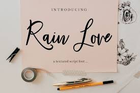 Script typefaces are based upon the varied and often fluid stroke created by handwriting, pretty much like the cursive fonts just typically more elegant. Download Rain Love Script For Free Today This Exclusive Font Is Available To Download For Free With Our Premiu Free Script Fonts Free Fonts Download Free Font