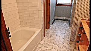 Hex tile floor subway tile wall. Complete Tile Install Subway Tile Tub Area And Hexagonal Ceramic Tile Floor Time Lapse Youtube