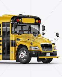 School Bus Mockup Halfside View In Vehicle Mockups On Yellow Images Object Mockups Bus Advertising Mockup Free Psd School Bus