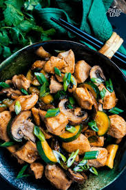 Chicken Zucchini And Mushroom Stir Fry Paleo Leap Recipe Paleo Stir Fry Paleo Recipes Stuffed Mushrooms