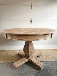 High Low Recreating A Naturally Aged Wood Pedestal Table Entri Ways Kitchen Table Wood Round Pedestal Dining Table Kitchen Table Makeover
