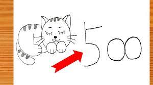How to draw a cat with 500 words||Comment dessiner un chat avec 500 mots -  YouTube