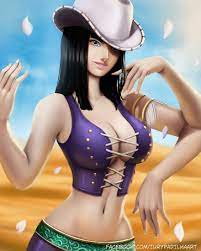 iury padilha, nico robin, one piece, 1girl, alabasta, arm up, armlet, bare  shoulders, black hair, blue eyes, blue shirt, blue sky, breasts, bustier,  cleavage, cloud, cloudy sky, collarbone, cowboy hat, crop top,