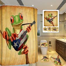 See more ideas about kids bath, frog, kids' bathroom. Frog Playing Guitar Bathroom Decor Shower Curtain Anti Skid Bath Carpet Rugs Toilet Seat Cover Bath Mats Wish