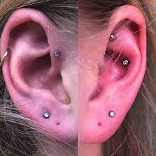 Fresh Set Of Second Lobes As Well As A Fresh Forward Helix Piercing And A Fresh High Upper Conch All With Forward Helix Piercing Lobe Piercing Helix Piercing
