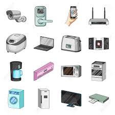 Browse our selection of modern house plans from the plan collection. Modern Household Appliances Cartoon Icons In Set Collection For Royalty Free Cliparts Vectors And Stock Illustration Image 90652134